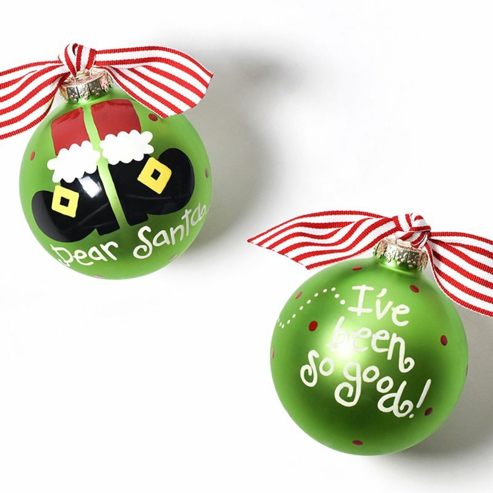 Coton Colors Dear Santa Glass Ornament